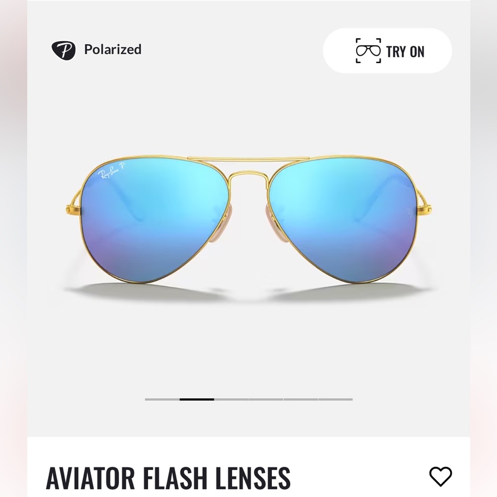 Ray-Ban Polarized Aviator Flash Lenses 55mm (small) Sunglasses Blue Matte Gold